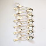 12 cuillères à dessert, café anciennes St Médard modèle filet style Chinon