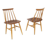 Set of 2 "Fanett" teak chairs by Ilmari Tapiovaara, Sweden, 1960