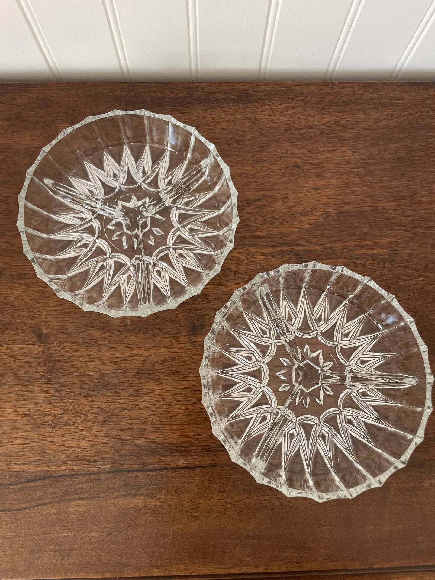 Set of 2 antique glass bowls