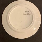 5 flat art deco plates signed Badonviller, Sans Souci model