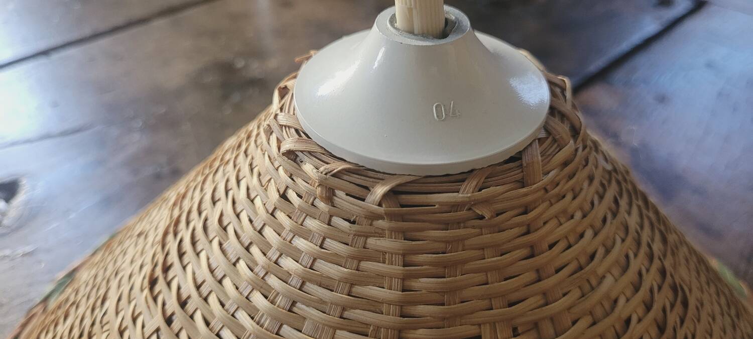 70s rattan pendant light