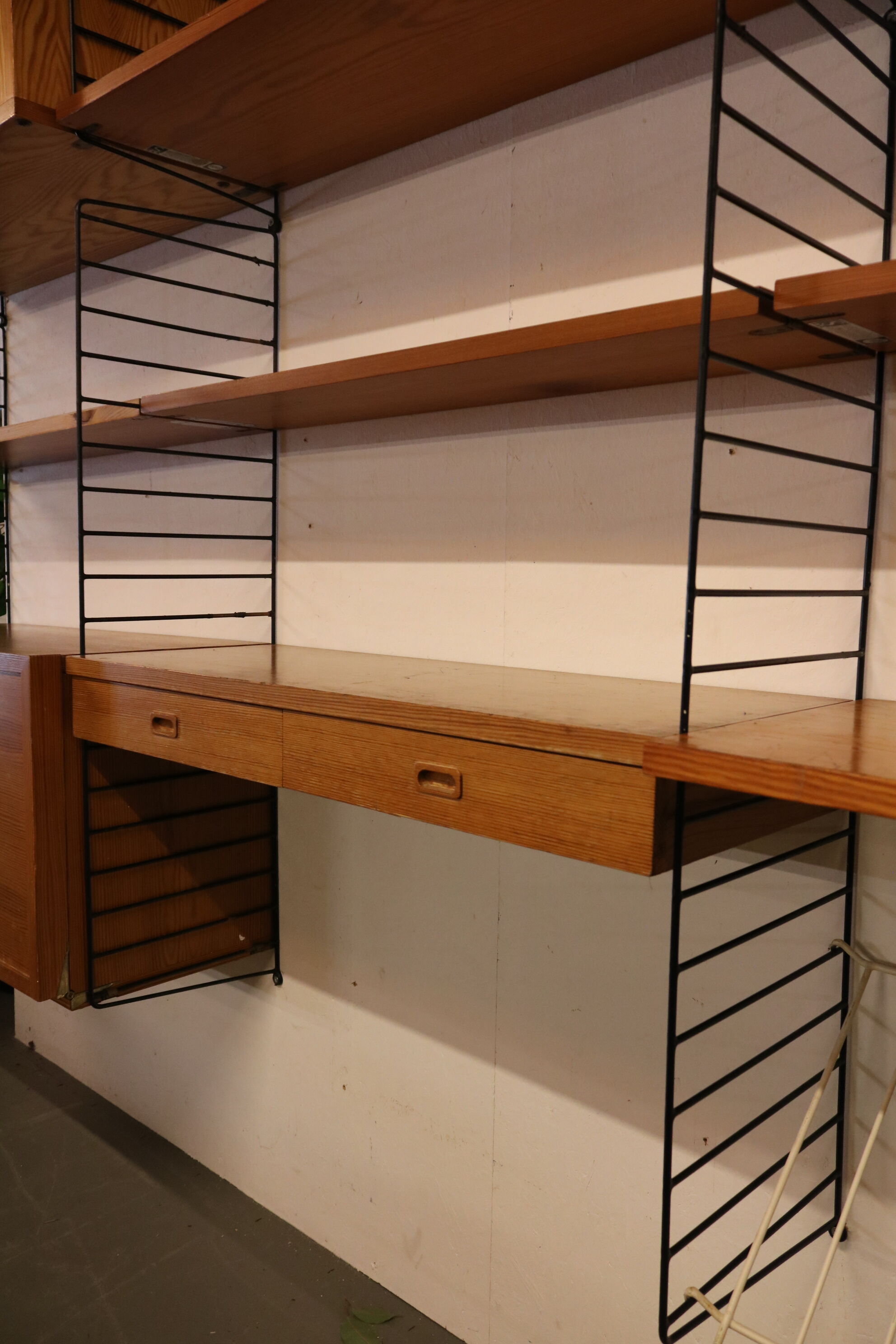 Birch system cabinet, designed by Nisse Strinning, manufactured by String in Denmark, 1950s