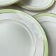 6 Assiettes plates vintage Française Orchies "VILLARS" 1950 blanche verte dorée