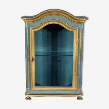 Small Showcase in Painted and Gilded Wood, Louis XV Style – Early 19th Century