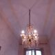 Chandelier to, colored crystal tassels