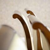 Antique Mahogany Chairs in White Upholstery, 1880, Set of 4