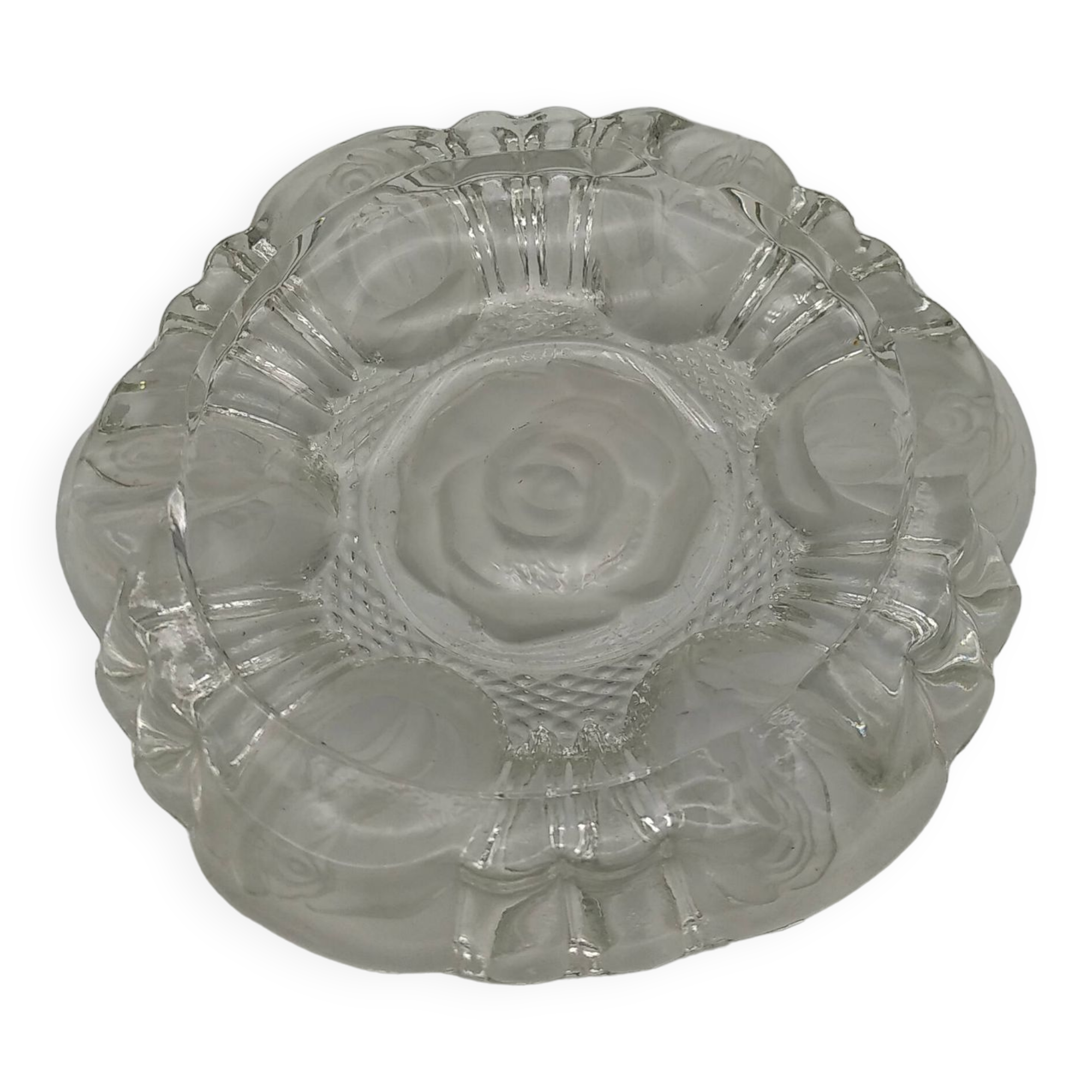 Cendrier art déco à décor de rose .