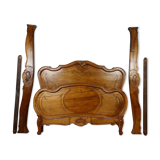 Louis XV bed in blond walnut around 1880-1900