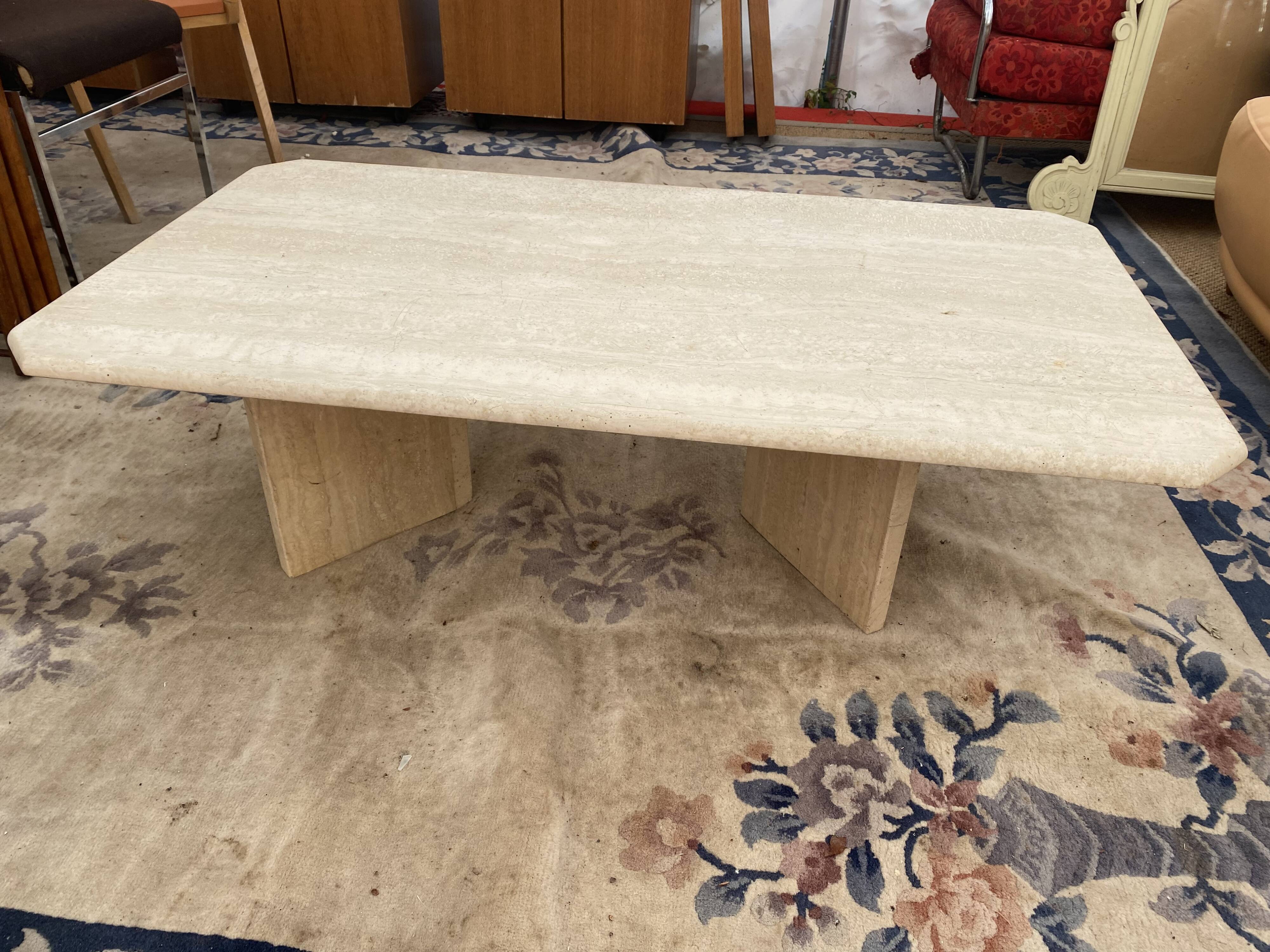 Italian travertine coffee table