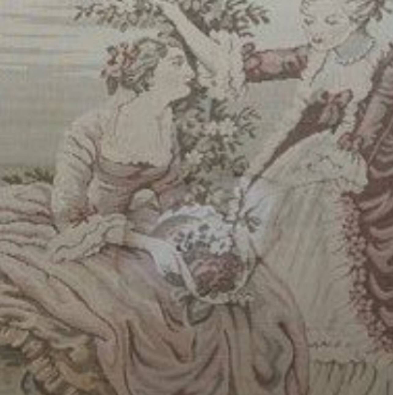 Large Aubusson Tapestry - 18th Century Gallant Scene - 200x10