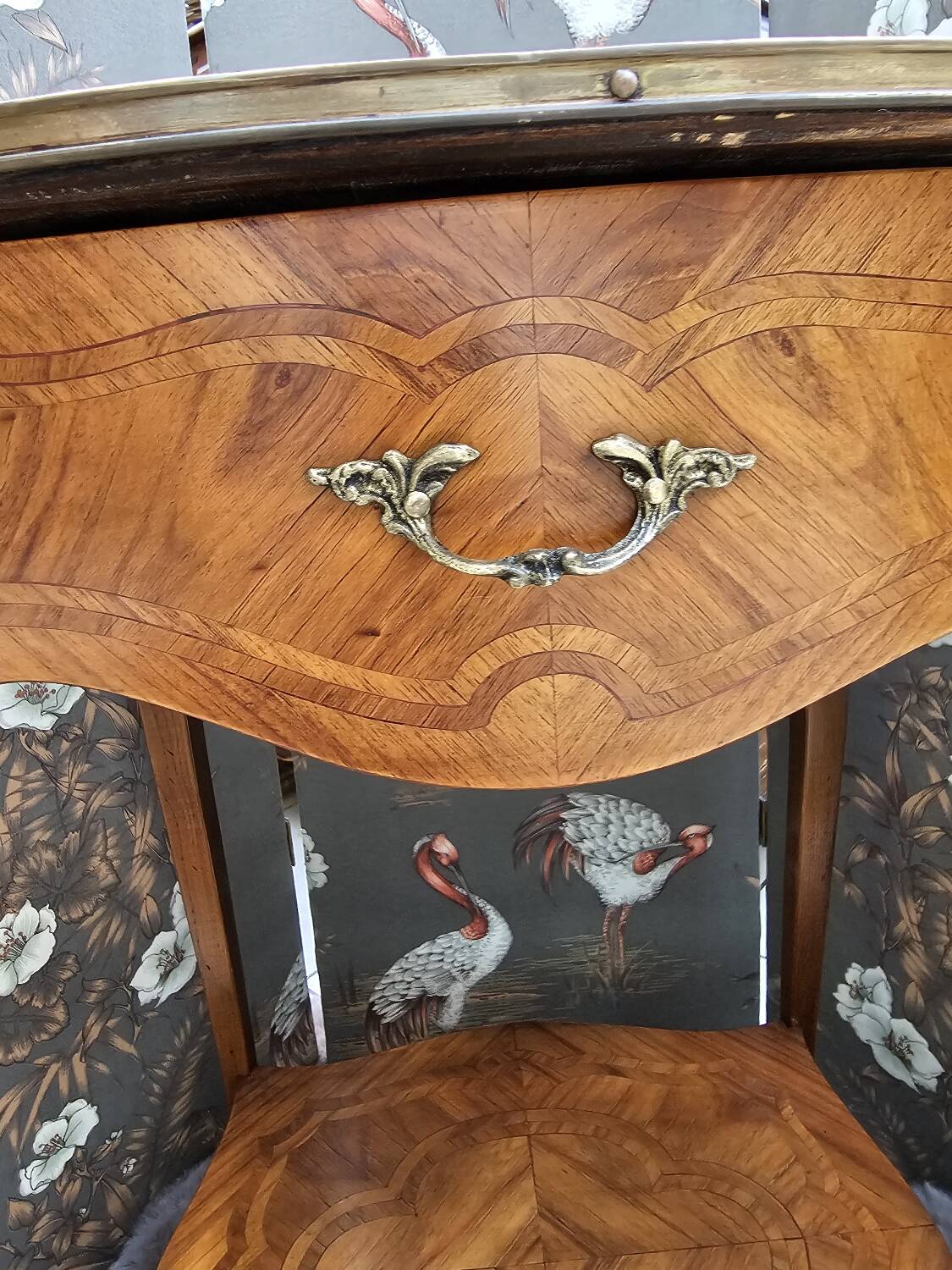 Louis XV style marquetry side table