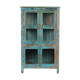 Armoire vitrée en bois à la patine bleue