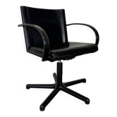 Chaise de bureau moderniste italienne Tito Agnoli pour Matteo Grassi en cuir et acier