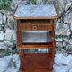 Bedside table in wood marquetry from the 19th century
