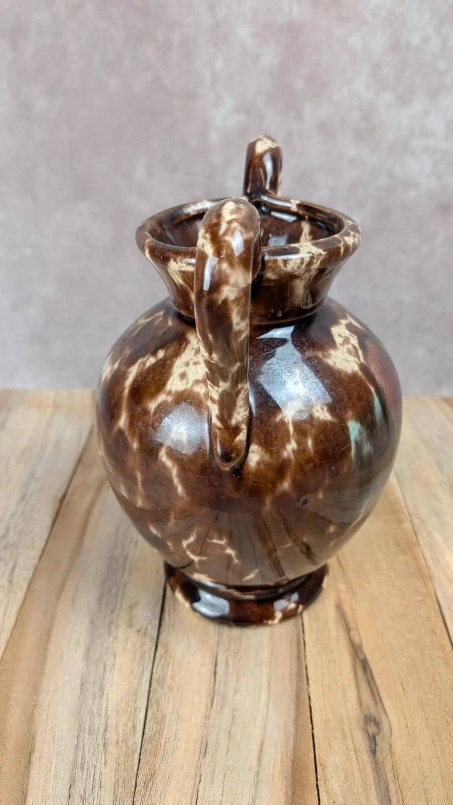 Small antique vase in glazed ceramic – handles –