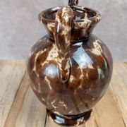 Petit vase ancien en céramique émaillée – anses –