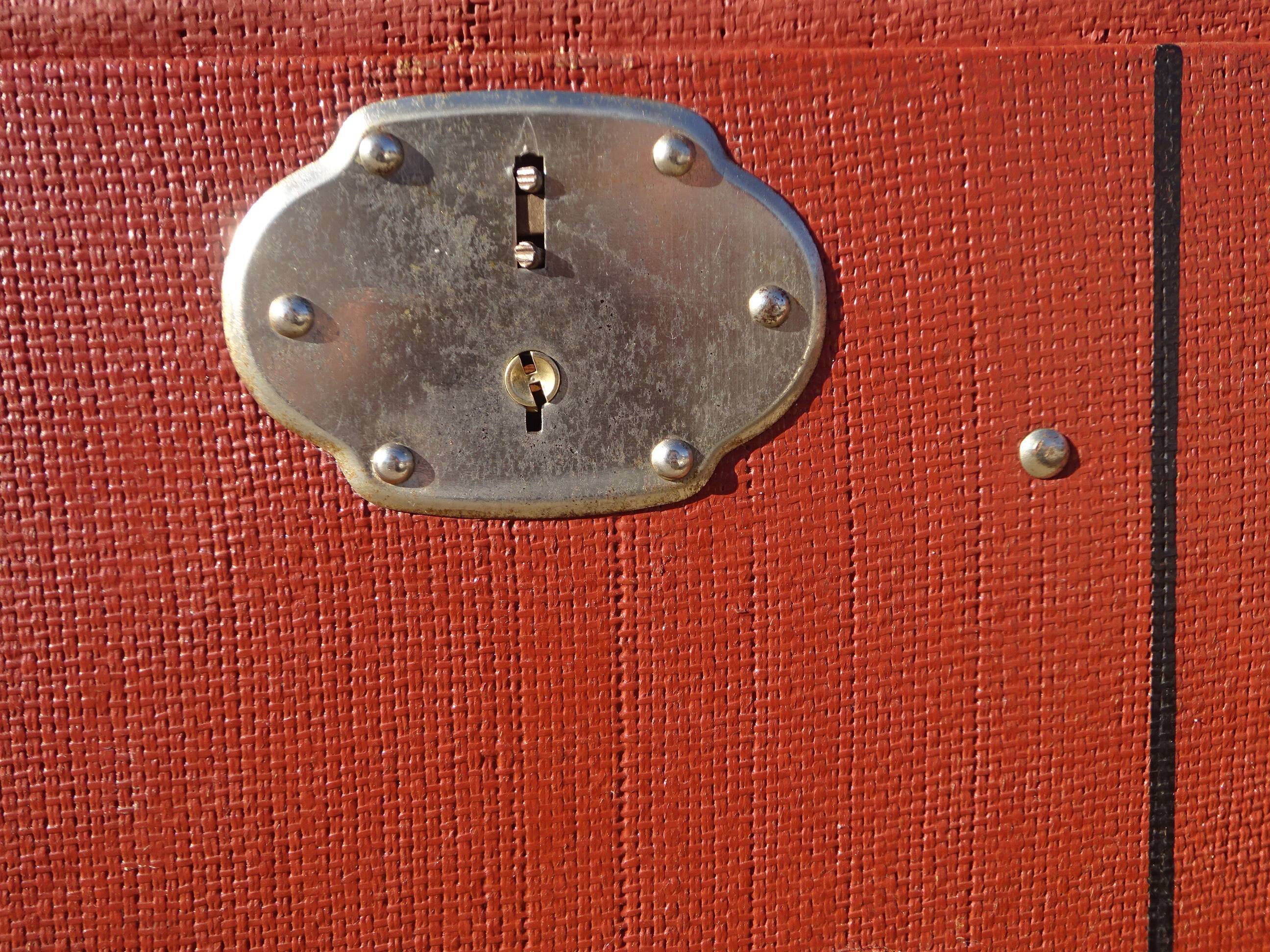 Old curved travel trunk