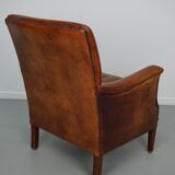 Vintage Dutch Cognac Colored Leather Club Chair