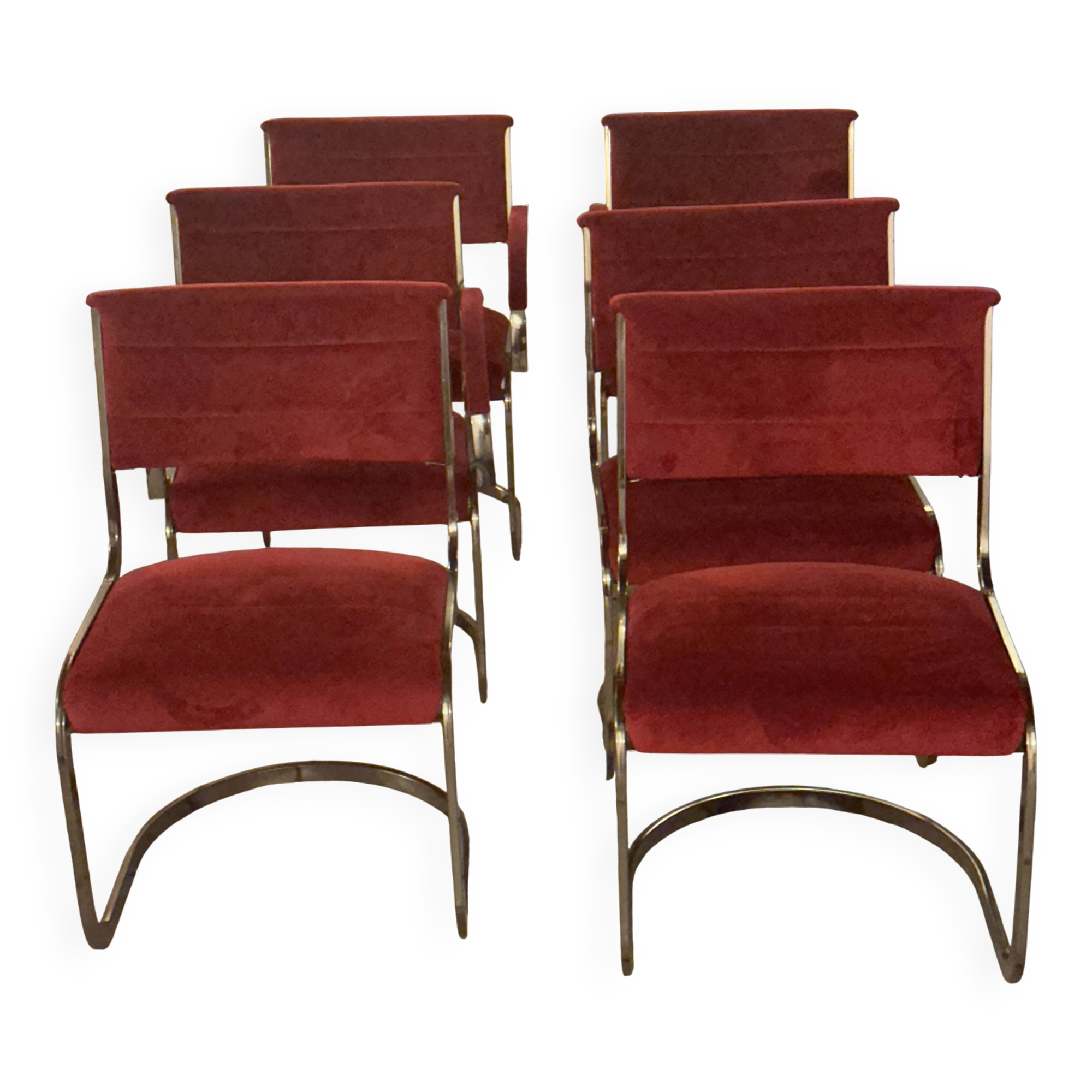 Milo Baughman (1923-2003), in the style of. Set of 6 chairs