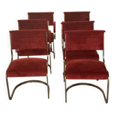 Milo Baughman (1923-2003), in the style of. Set of 6 chairs