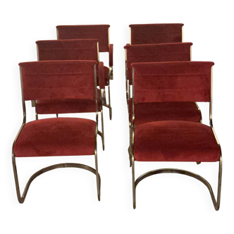 Milo Baughman (1923-2003), in the style of. Set of 6 chairs