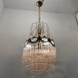 Pink Murano Glass Rod Chandelier