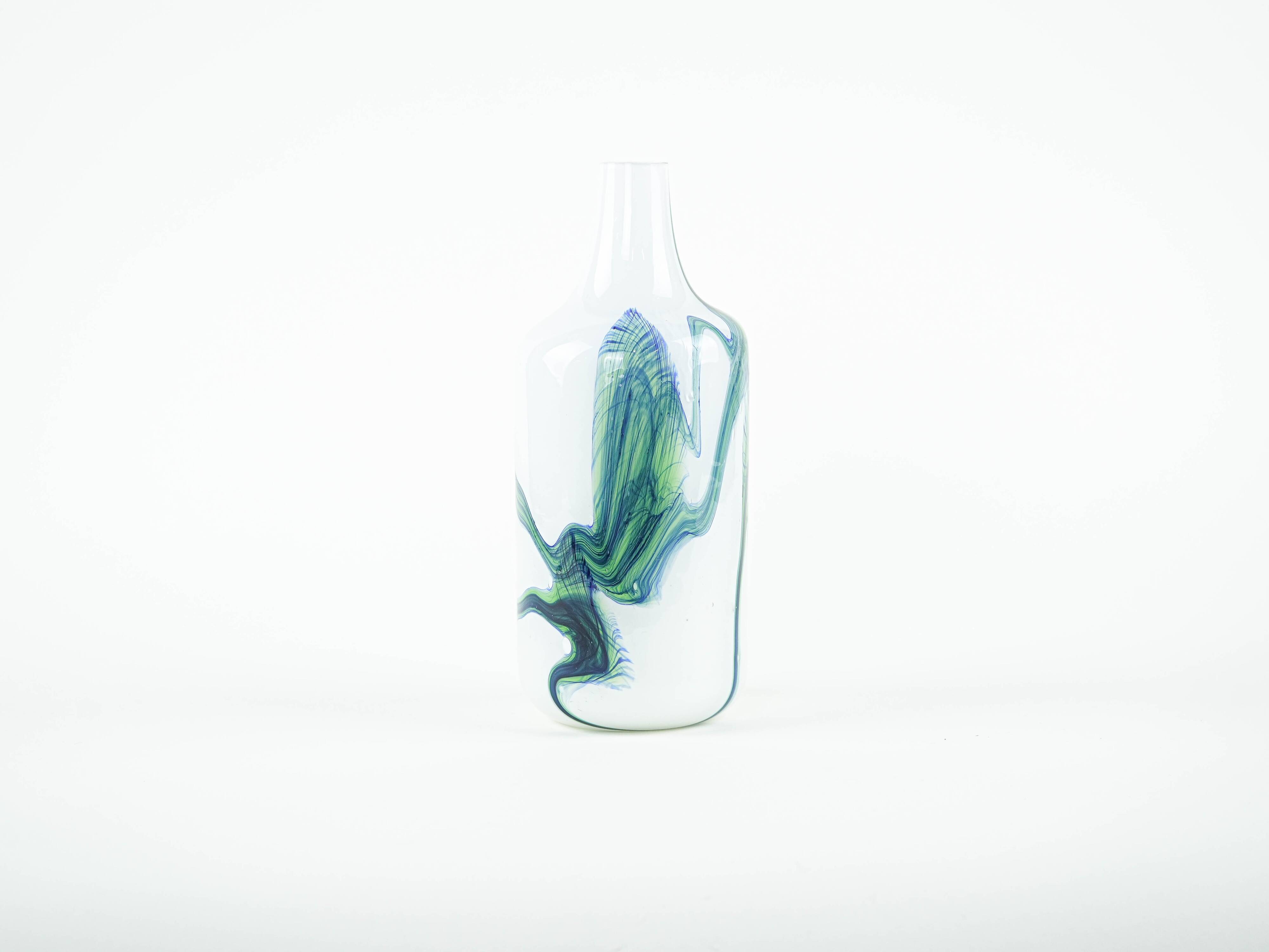 Glass vase, Danish design, 1970s, made in Denmark