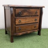 Vintage Brutalist Solid Elm Chest of Drawers