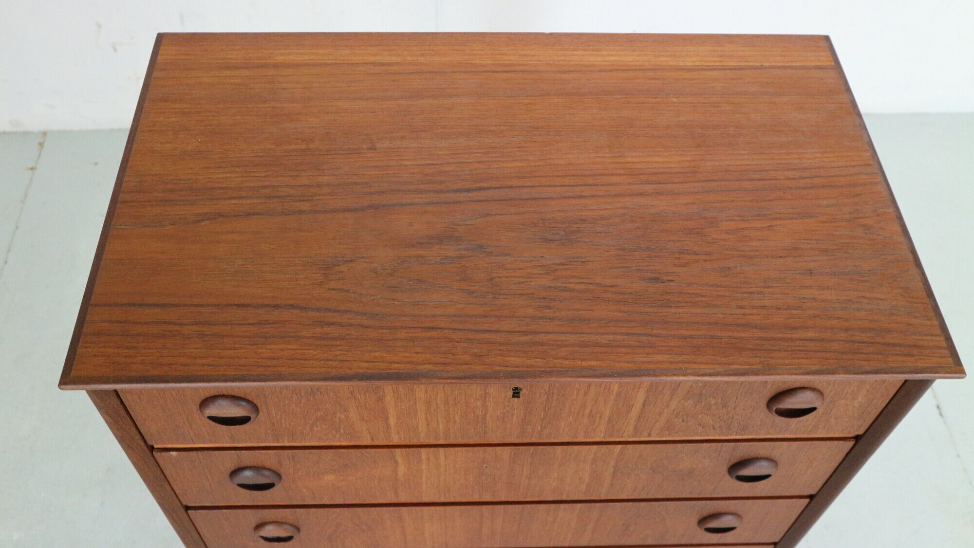 Mid-Century Modern Danish Chest of Six Drawers, Tallboy in Teak, Denmark, 1960s