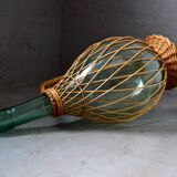 Vintage glass and rattan bottle