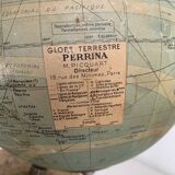 Globe vintage 1960 terrestre verre Perrina marbre mappemonde - 28 cm