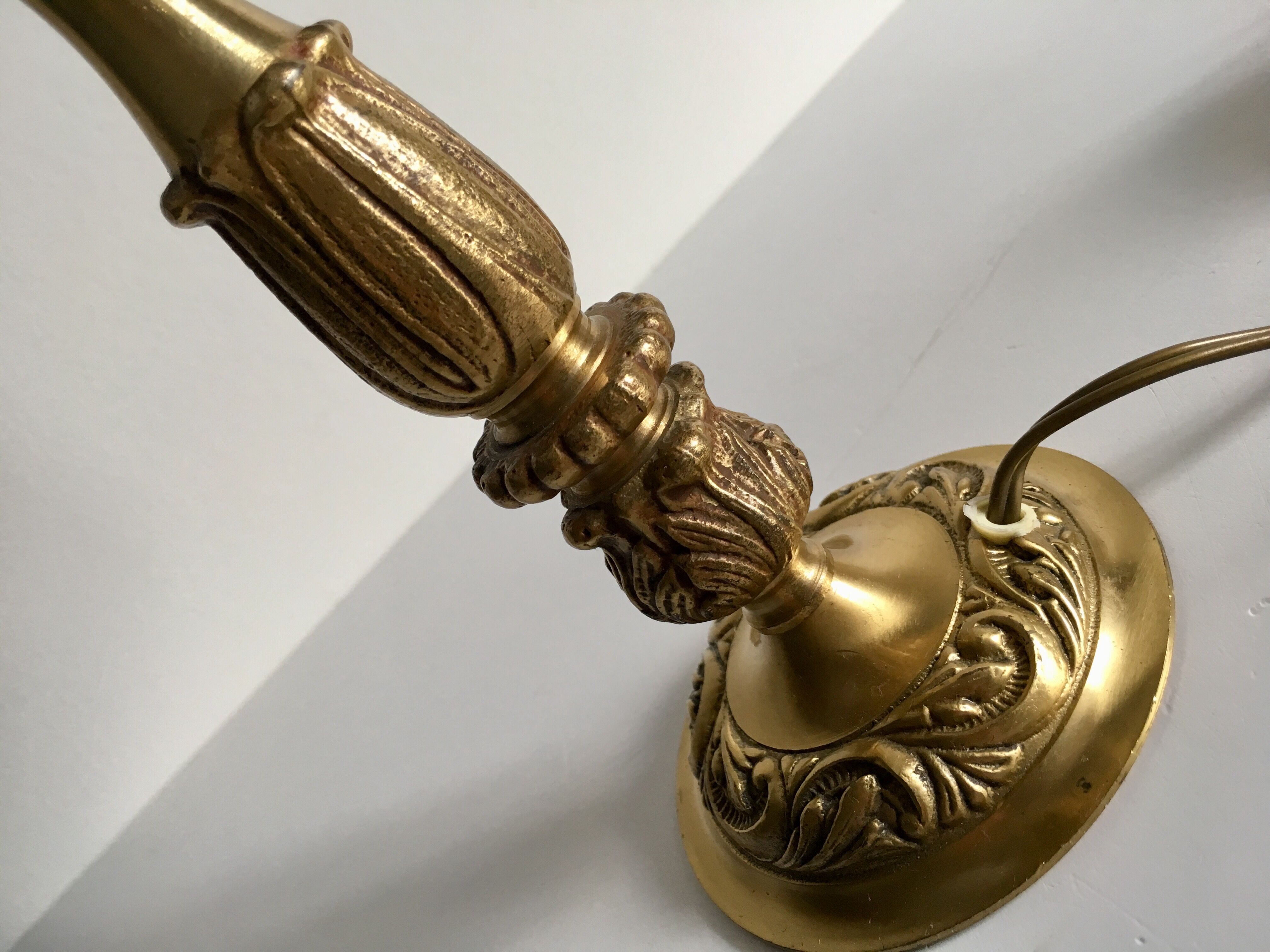 Solid brass and velvet lamp