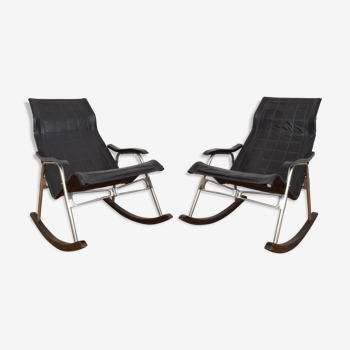 Mid-Century Japanese Rocking Chairs by Takeshi Nii, 1950s