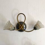 Pair of Art Deco double tulip wall lights