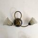 Pair of Art Deco double tulip wall lights