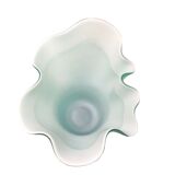 Vase handkerchief opaline turquoise interior white handmade work art deco