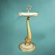 Antique fish-shaped ashtray on a stand in gilded brass and onyx (4.464 kg)