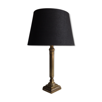 Lampe en laiton massif et tissu