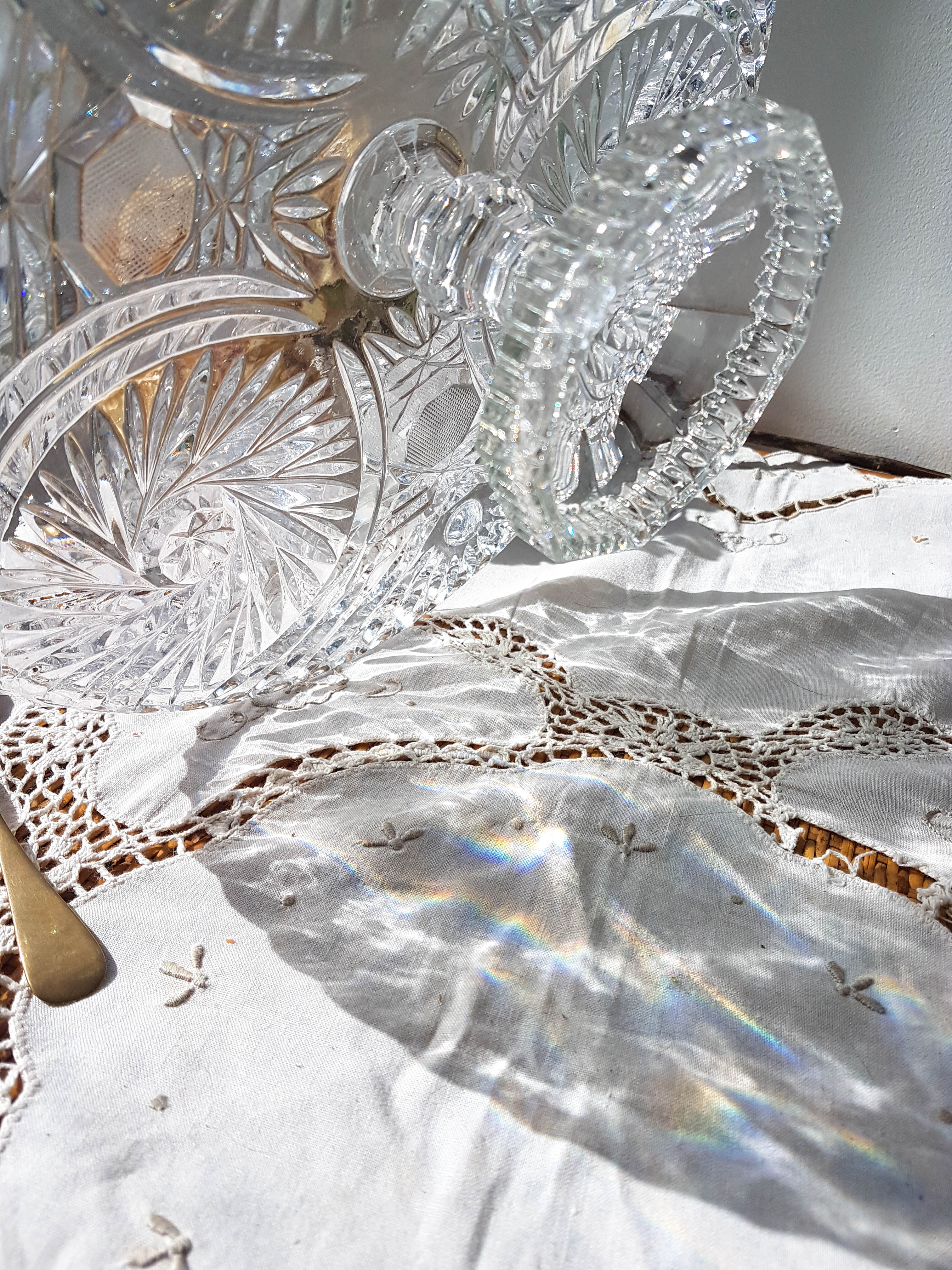Vintage Crystal Pie Dish - Cut Crystal Serving Plate - Gateway - Centre d
