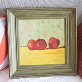 Oil on panel vintage apples