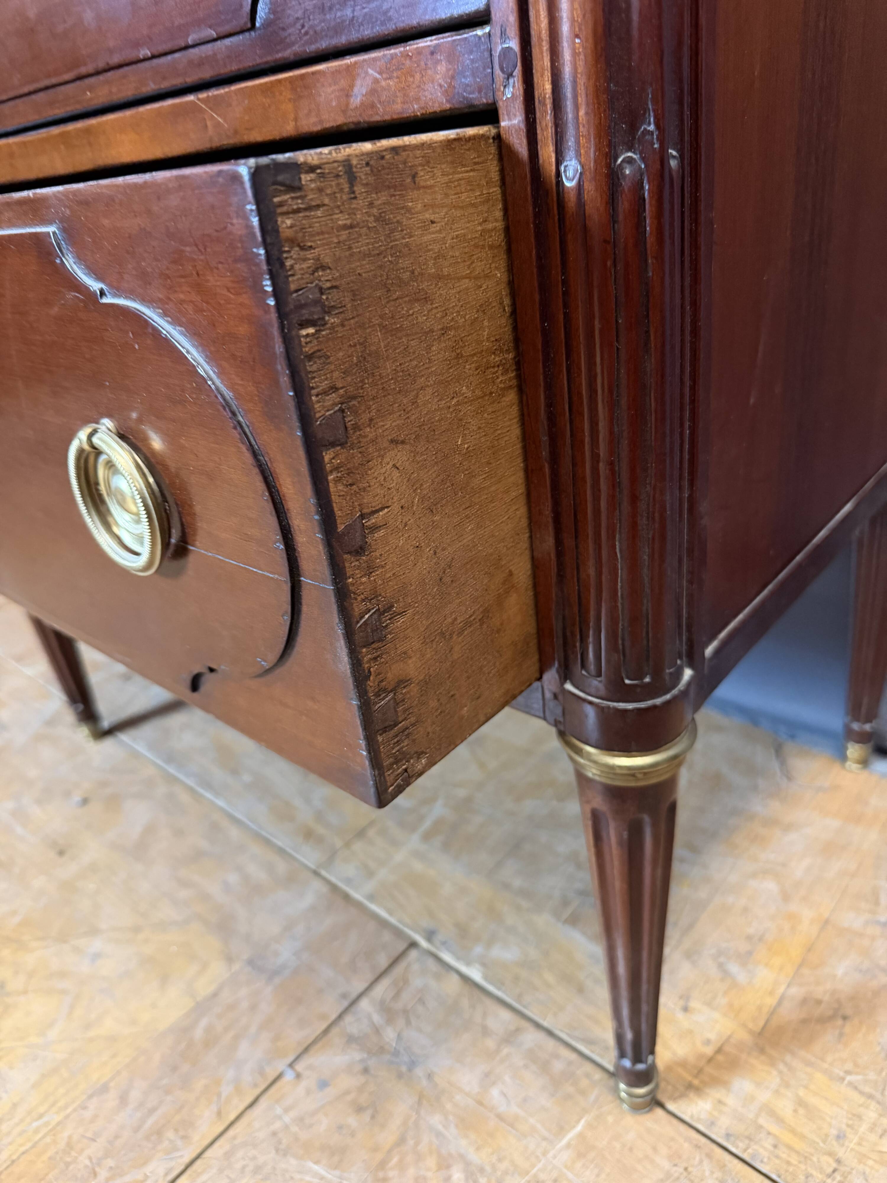 Louis XVI commode in mahogany stamped Mailfert