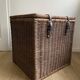 Set of two large trunks, vintage wicker storage chests