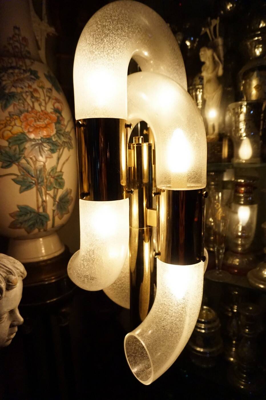 Lampe de sol en verre de Murano par Aldo Nason pour Mazegga, années 1970.