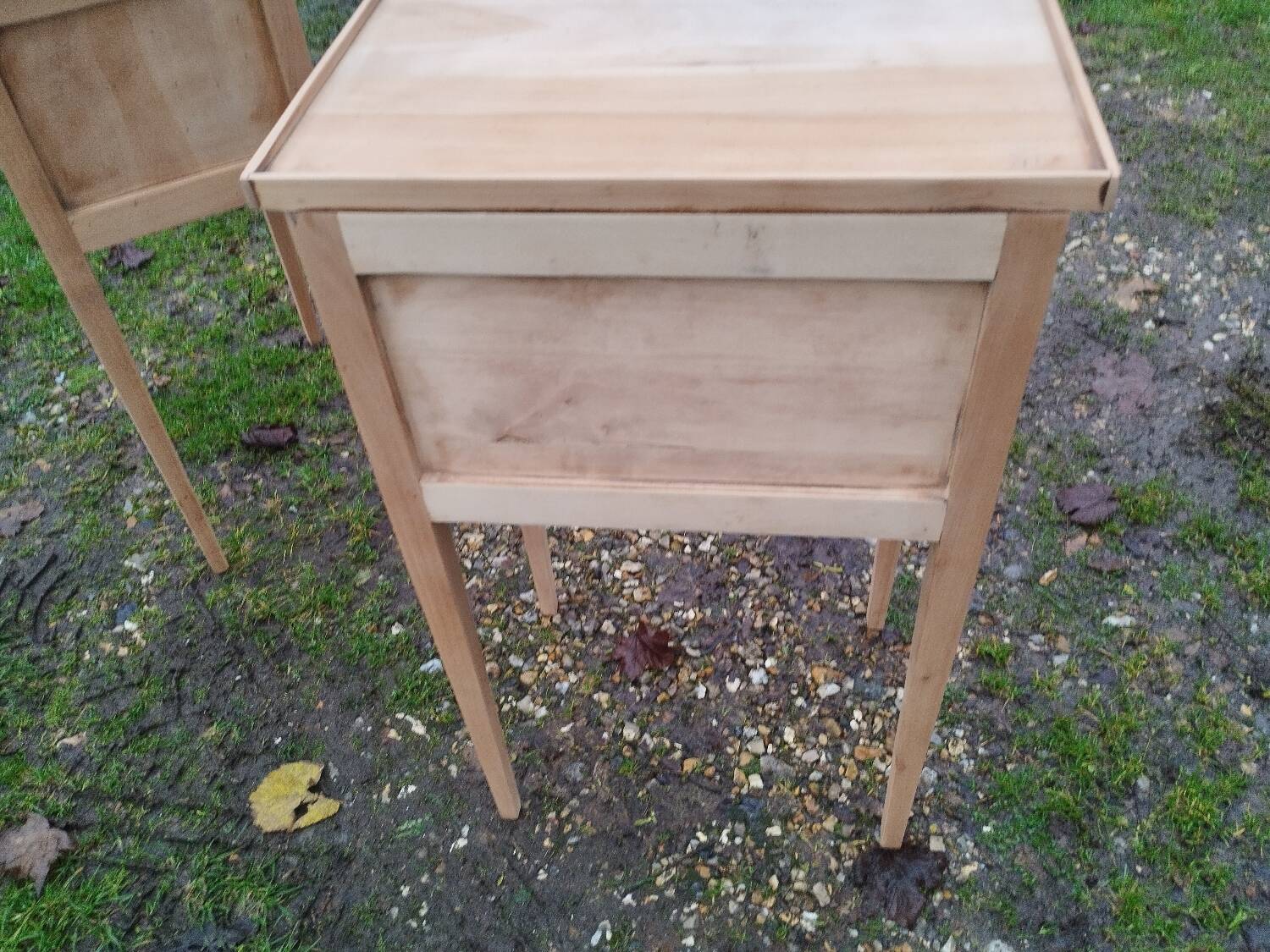 Pair of antique Louis XVI style bedside tables