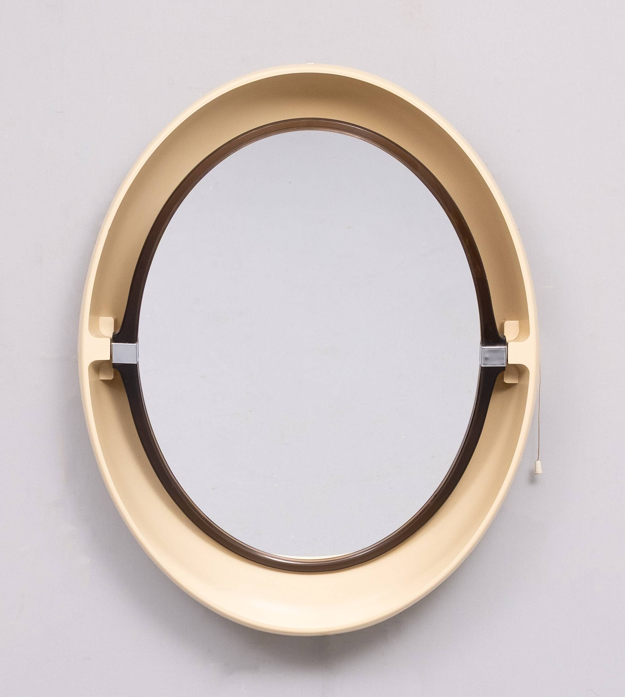 Miroir ovale pivotant Space Ace Allibert, années 1970