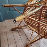 60's rattan fan chair