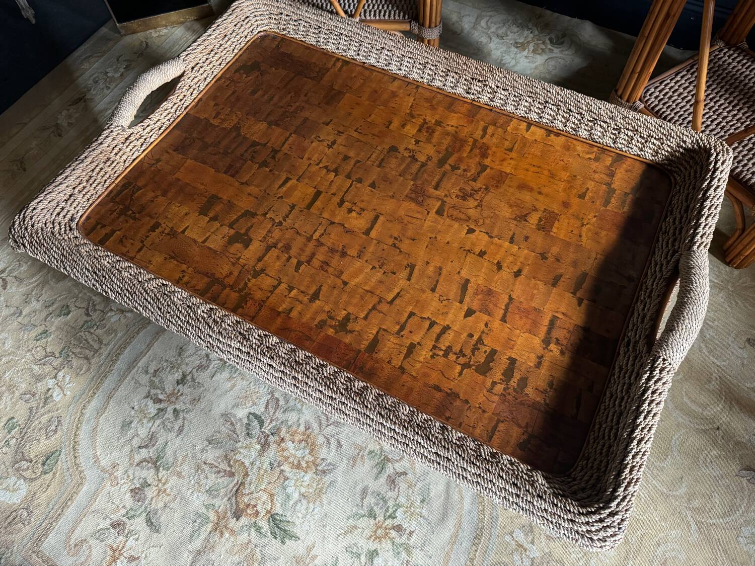 Coffee Table And Pair Of Sofa Ends From The 70s In Bamboo - 20th Century