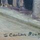 Vintage Impressionist Cityscape Oil Painting