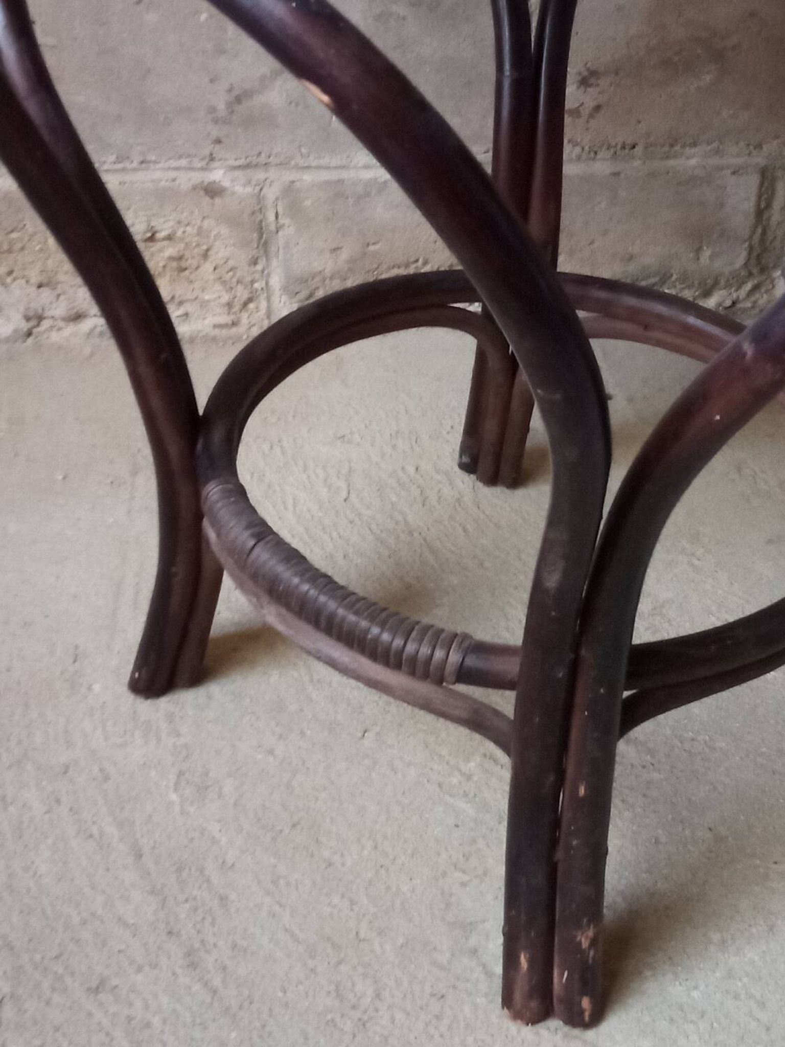 Rattan coffee table, 50s