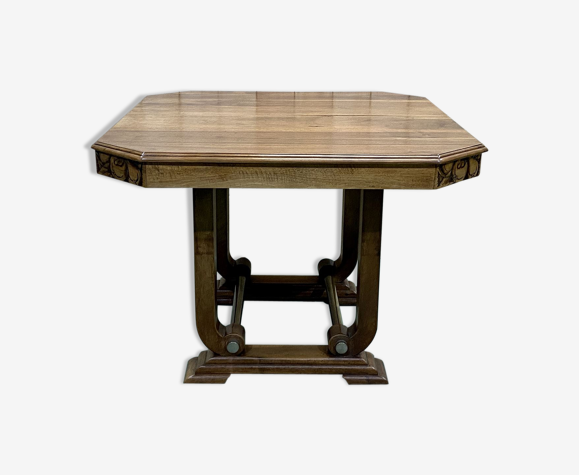 Table Art déco en noyer années 30